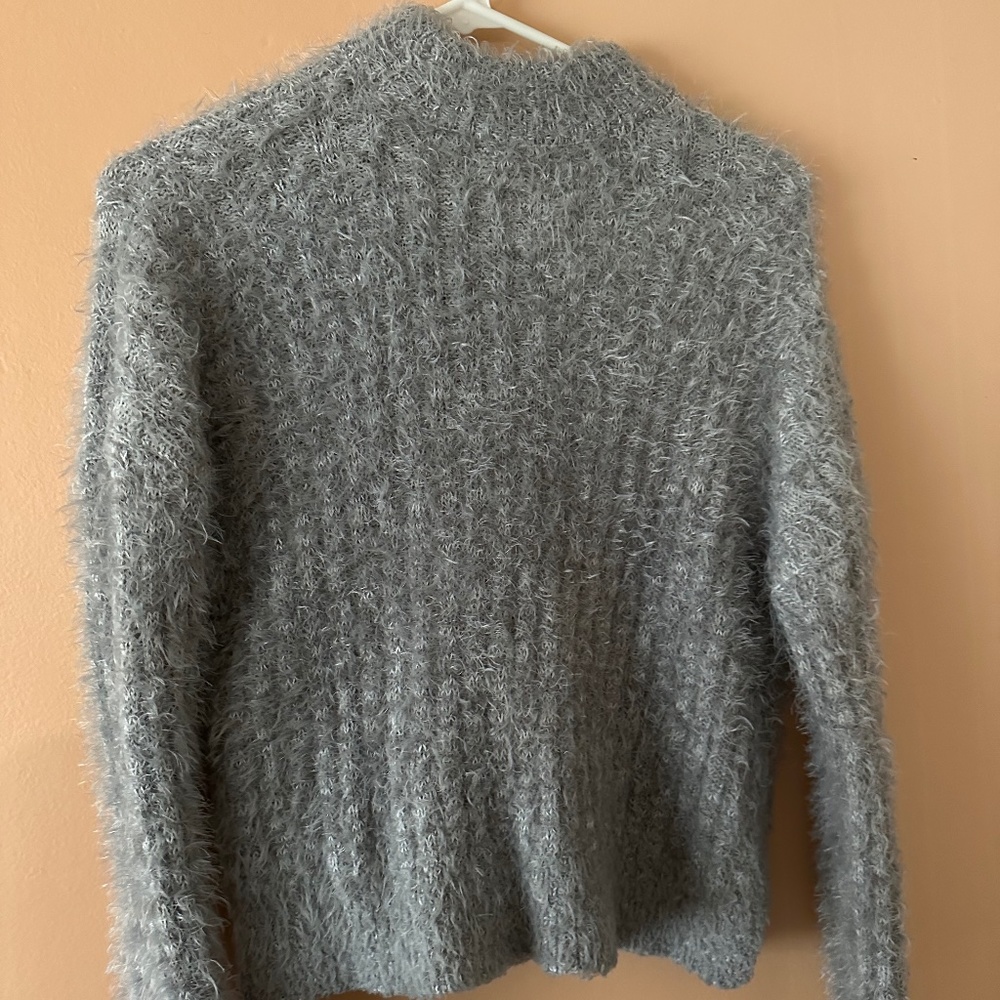 Candies Grey Women's Fuzzy Cropped sweater
